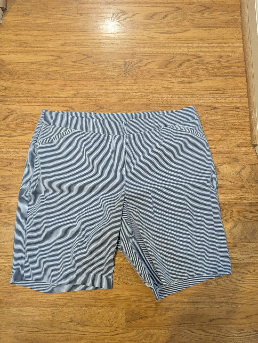 Women's Blue Pinstripe Shorts